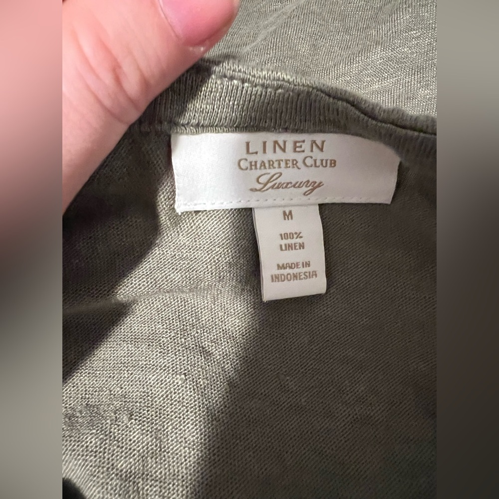 Charter Club 100% linen T-shirt size M - Picture 5 of 5